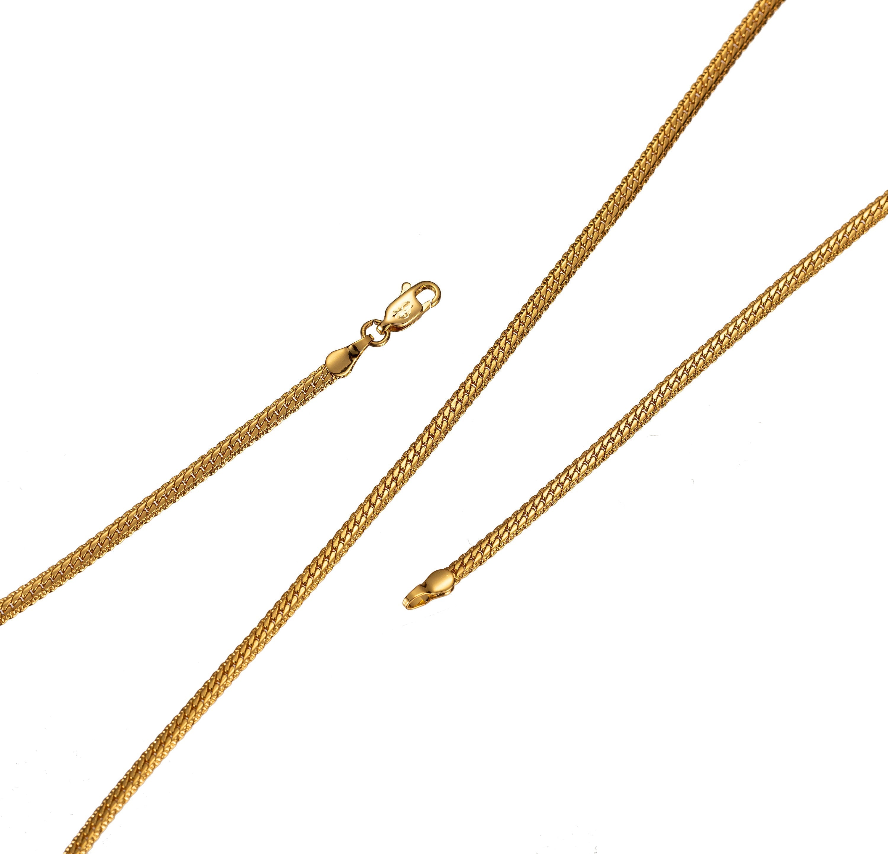 24k Gold Filled Snake Chain, Womens Necklace, Necklace for Women, Gold Filled Necklace, Finished Chain 18", 20", 23.5" inch 3mm width - DLUXCA