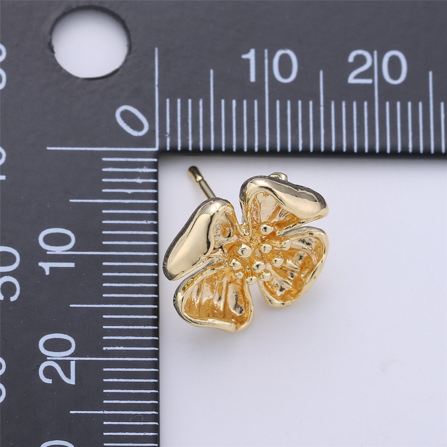 1 pair Stud Flower Earring Gold Filled Floral Earring Jewelry Component - DLUXCA