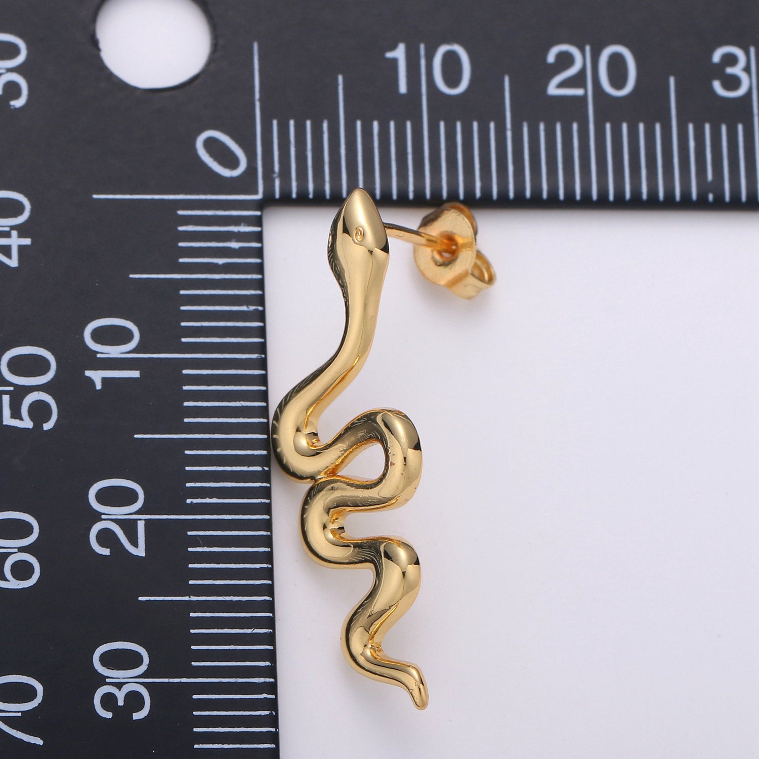 1 pair Gold Snake earrings, snake stud earrings, dainty earrings, Serpent earrings, delicate studs, gold earrings, minimalist earring - DLUXCA