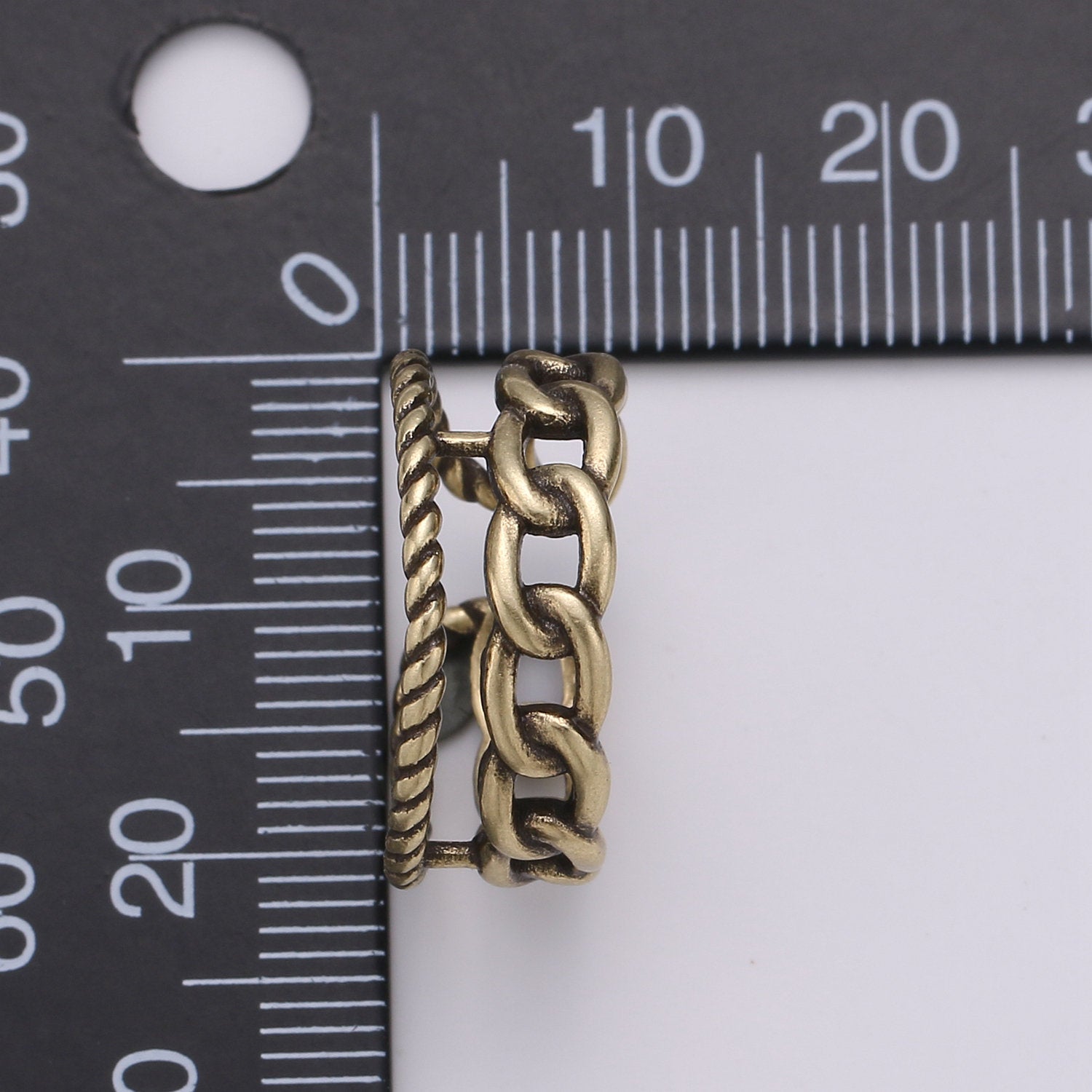 Gold Chain Ring, Bold Ring, Gold Ring, Chunky Ring, Ring, Stackable Ring, Adjustable Ring, Gold Stacking Ring - DLUXCA
