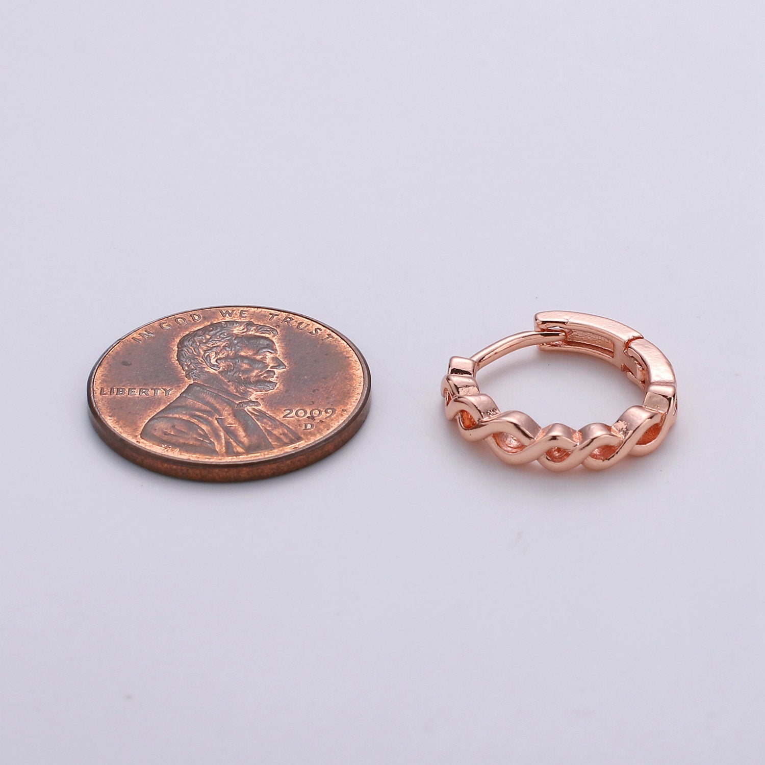 24k Vermeil Gold Earrings, Huggie Earring, Tiny Earrings, Twisted Vine Earrings, Everyday Wear Earrings, Rosegold Earring, Silver Earring - DLUXCA