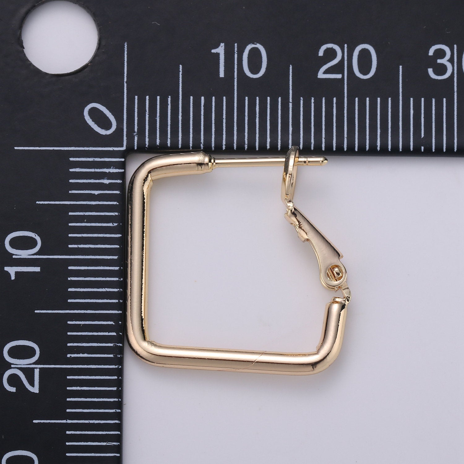 1 pair Geometric Ear Hoop Square Earring Hoop Findings for Necklace Jewelry Making in 18k Gold Filled - DLUXCA
