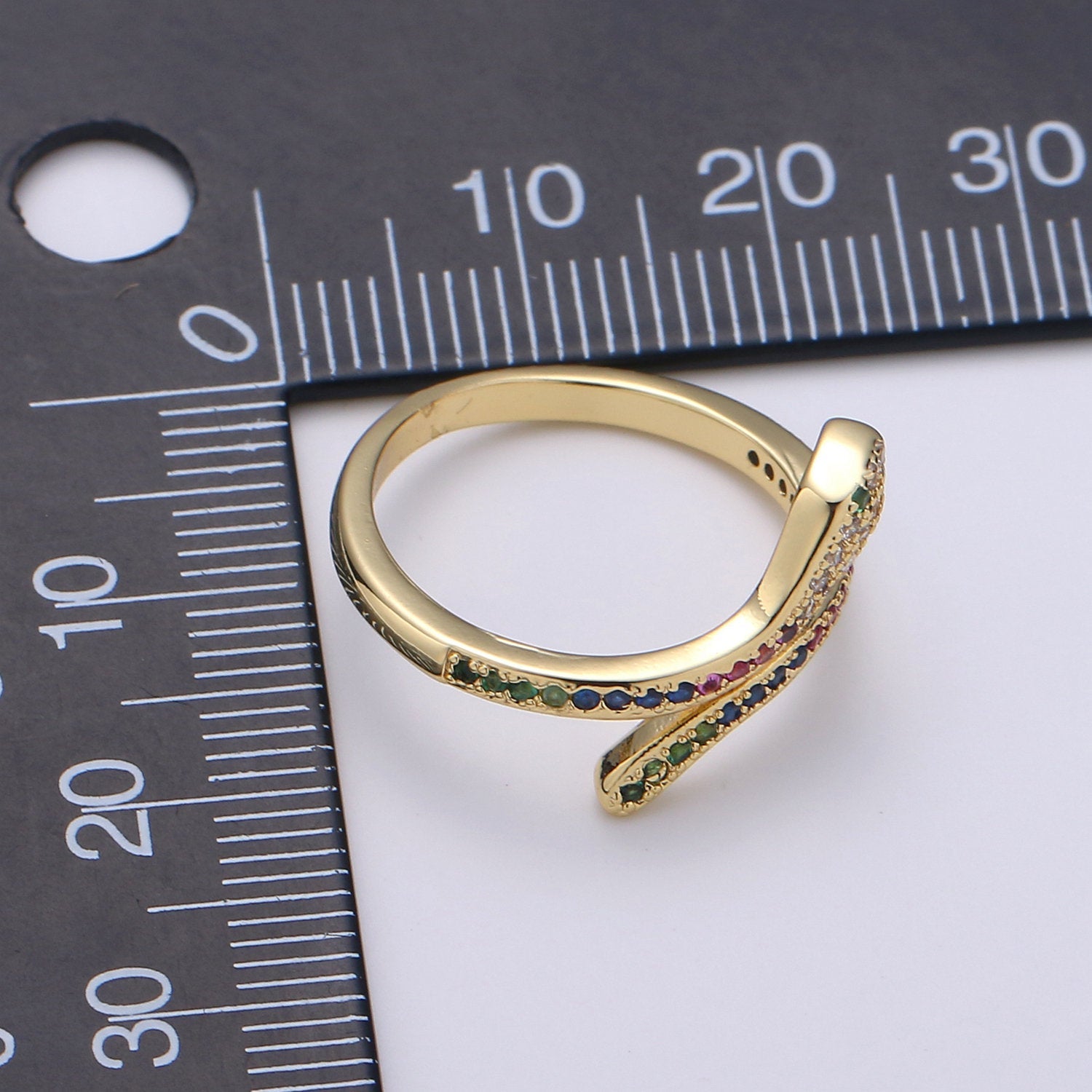 Snake ring, Gold snake ring, Serpent ring, spiral snake ring, wrap ring, snake ring gold, Micro Pave Cz Ring jewelry, - DLUXCA