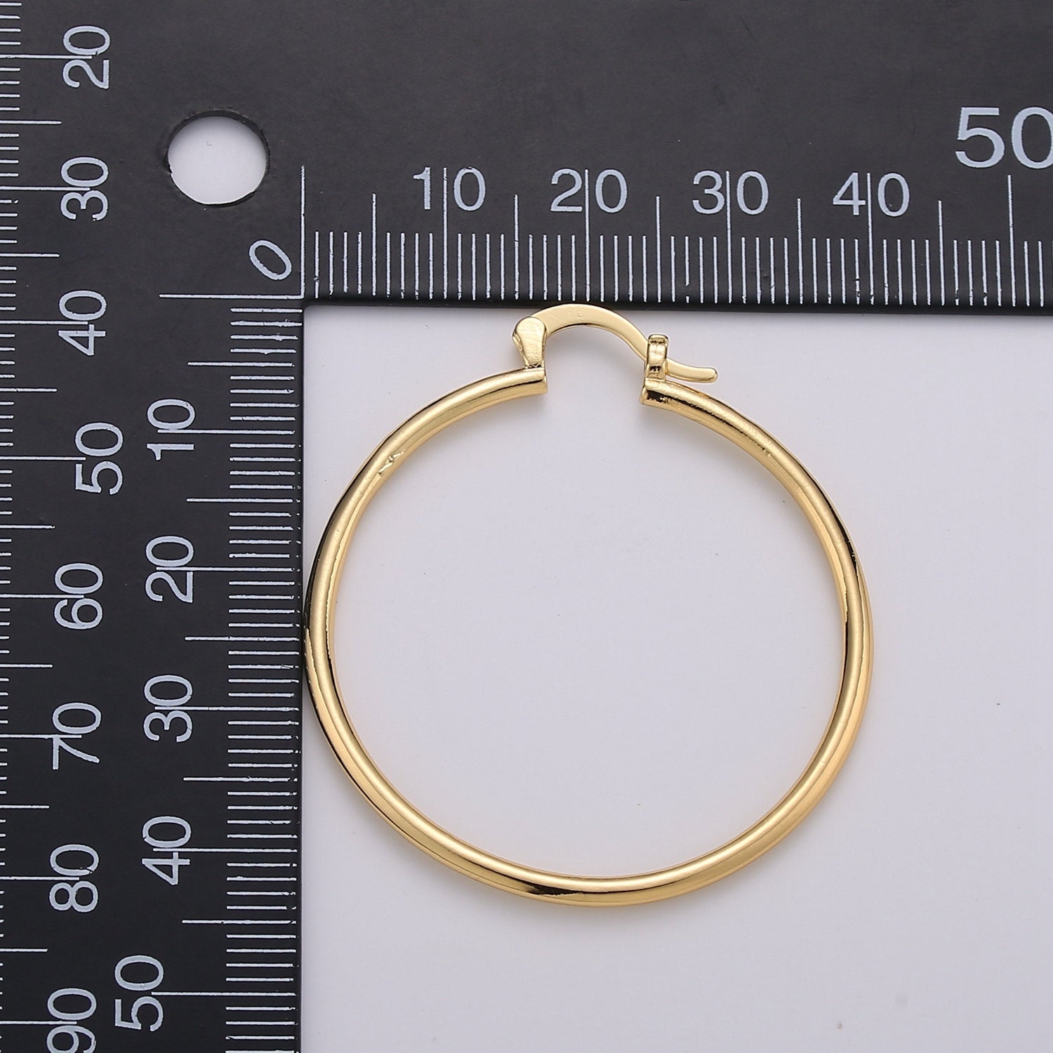 1 pair Tube Hoops Gold, 40mm Gold Hoops, Large Gold Hoop Earrings, Hollow Hoop Earrings, Chunky Hoops, Light Hoops for Every Day Wear - DLUXCA