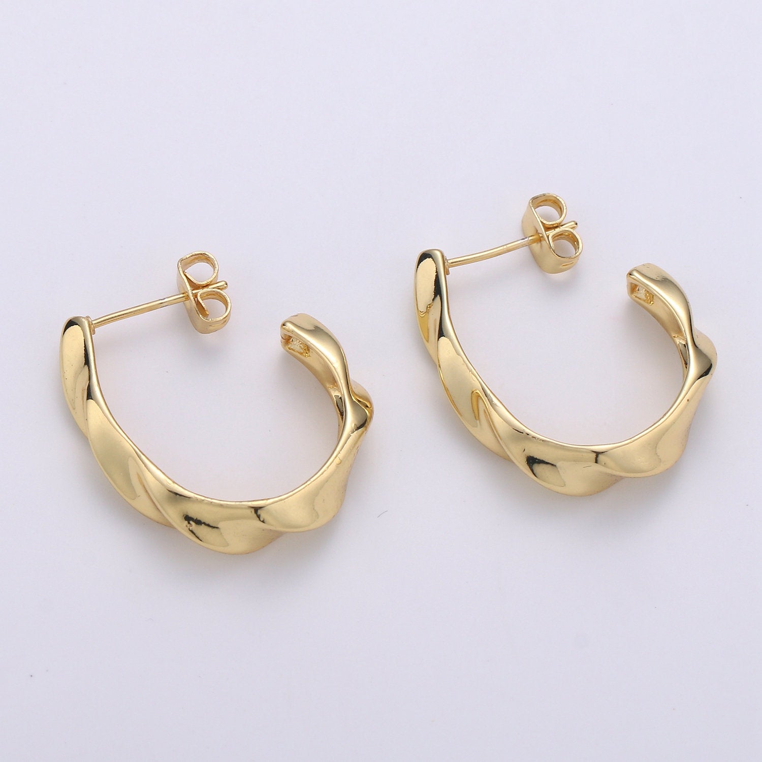 2pcs 14k Gold Filled Circular Hoop Earring, Earring Supplies for DIY Earring Jewelry,  Earring Supply DIY Findings, Perfect for DIY Earrings - DLUXCA
