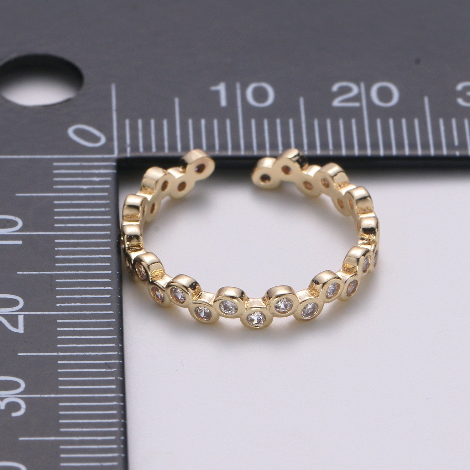 Dainty Gold cubic zirconia CZ bezel stacking ring - cz ring - tiny gold cz ring - tiny cz ring - boho ring - bezel ring - gold ring - - DLUXCA