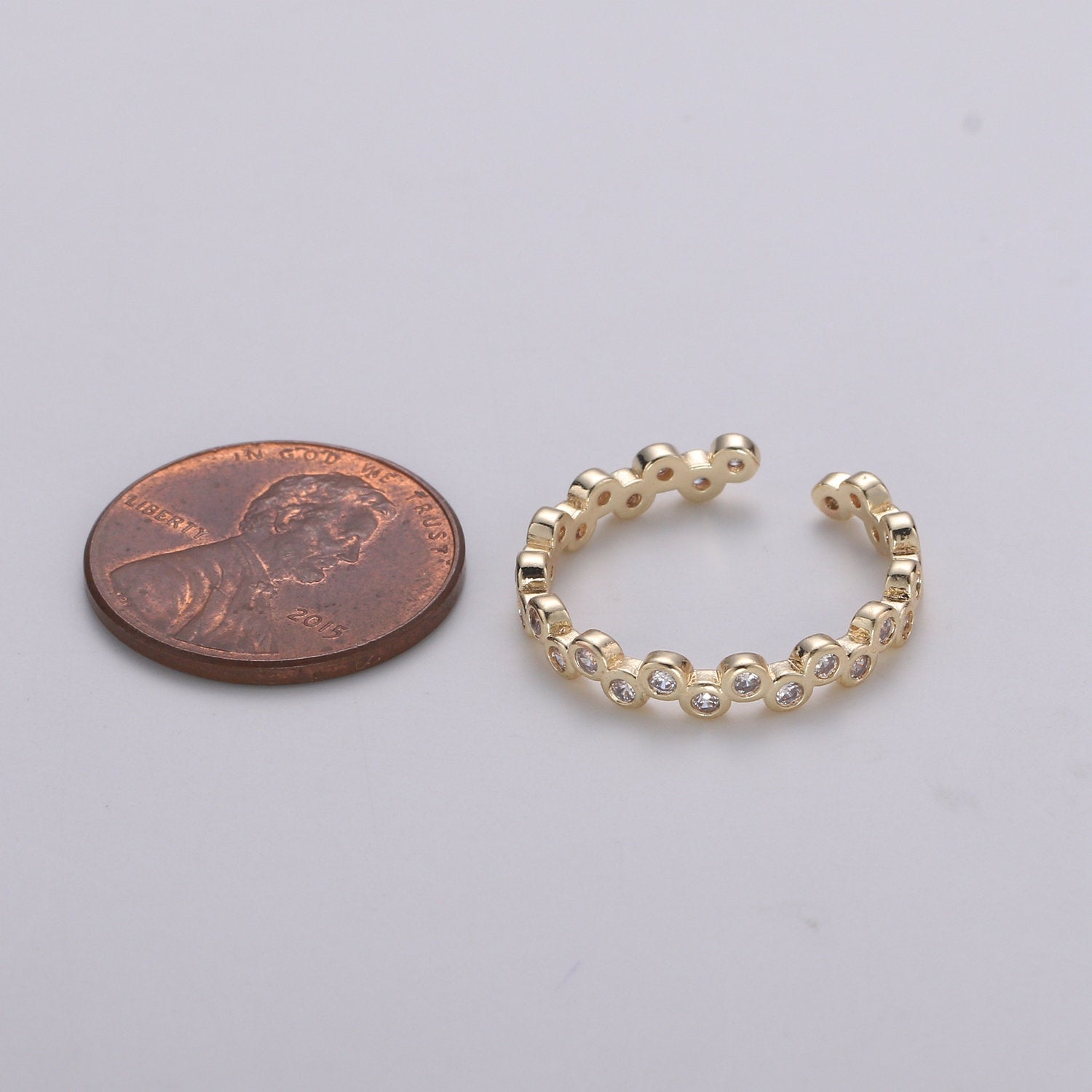 Dainty Gold cubic zirconia CZ bezel stacking ring - cz ring - tiny gold cz ring - tiny cz ring - boho ring - bezel ring - gold ring - - DLUXCA