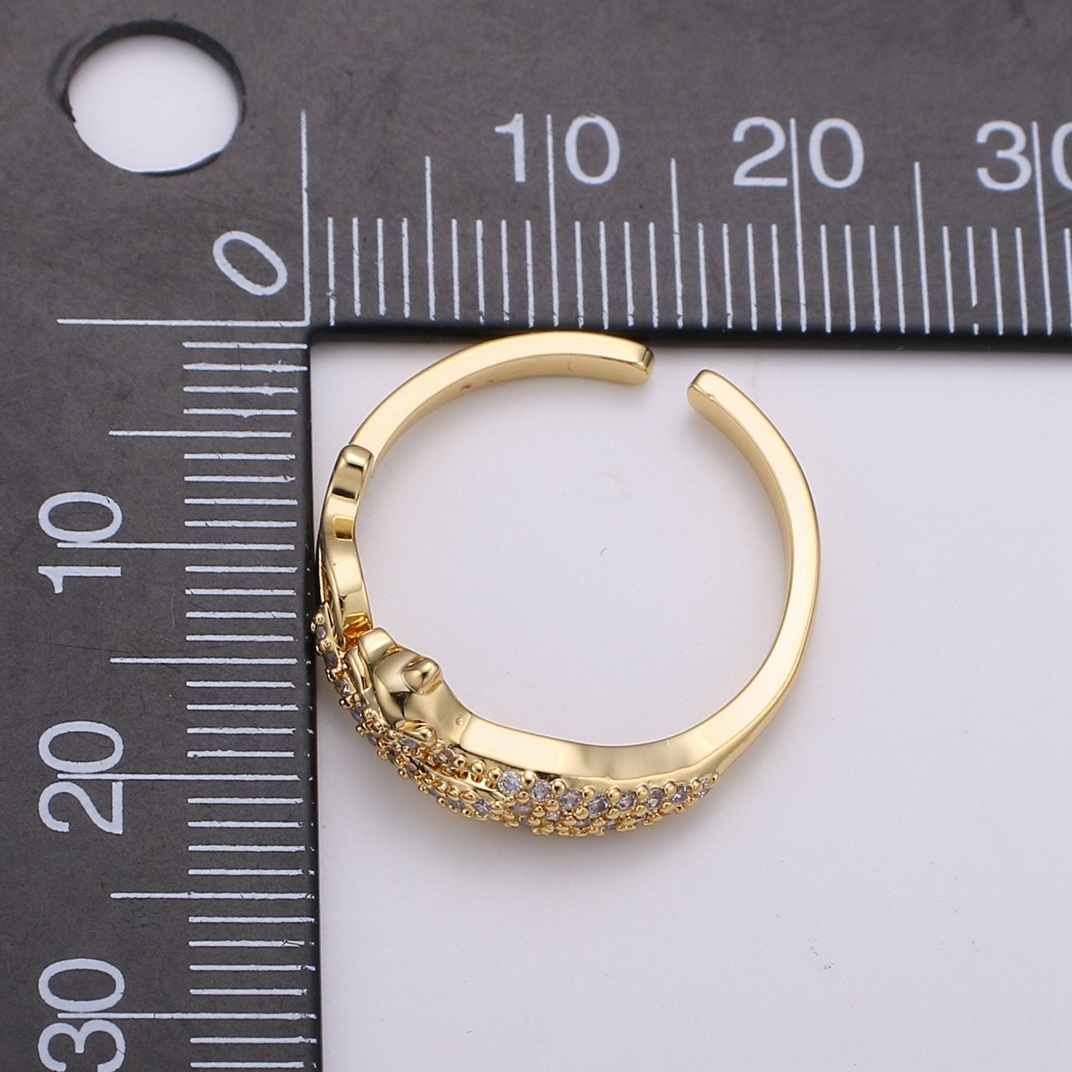 Panther ring, Cat ring, dainty ring, spiral Panther ring, gold ring, wrap ring, Leopard gold ring, vintage jewelry CZ Micro Pave Ring - DLUXCA