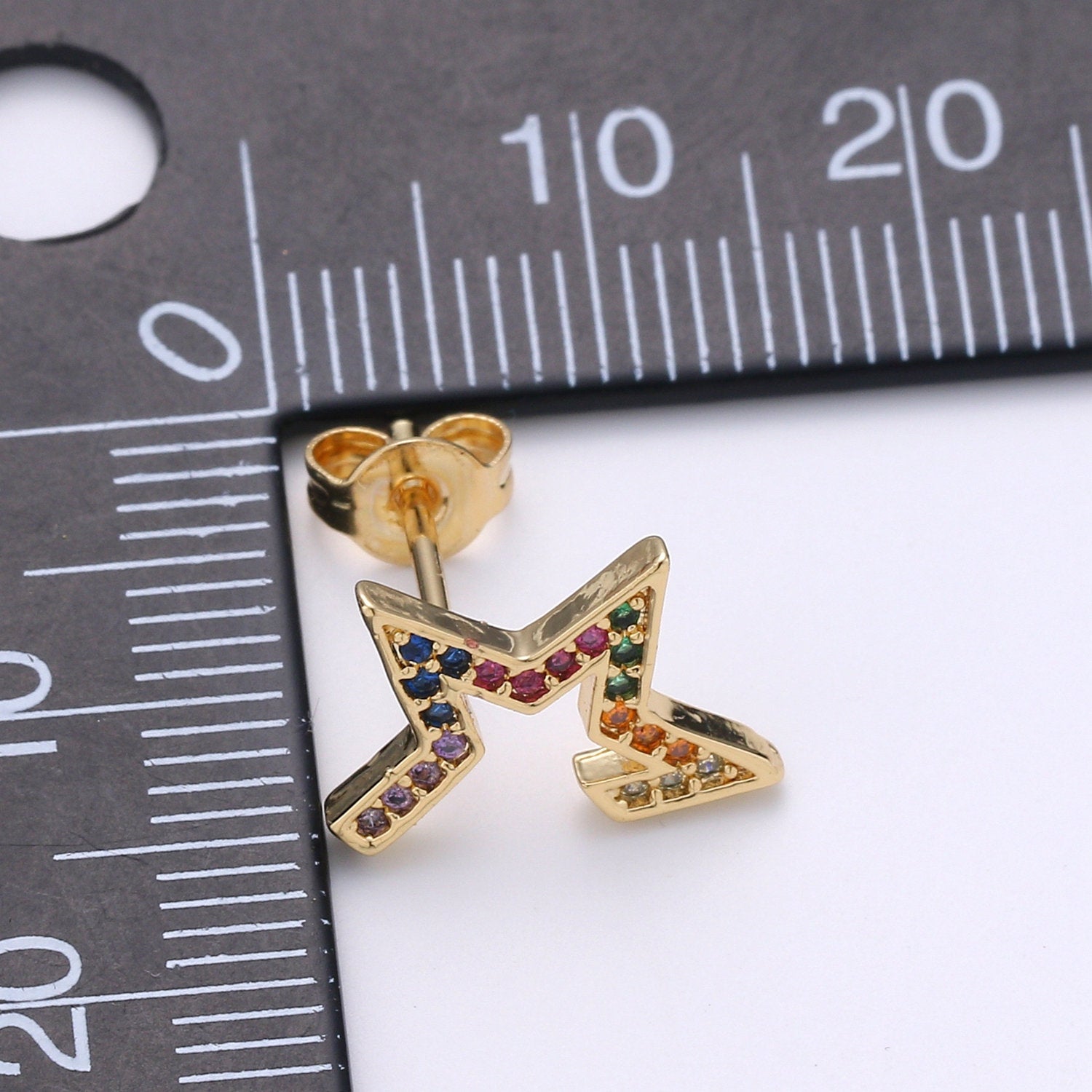 Tiny CZ Star Stud Earrings Dainty Multi Color Cloud Stud Earring Gold Minimalist Jewelry for her christmas gift - DLUXCA