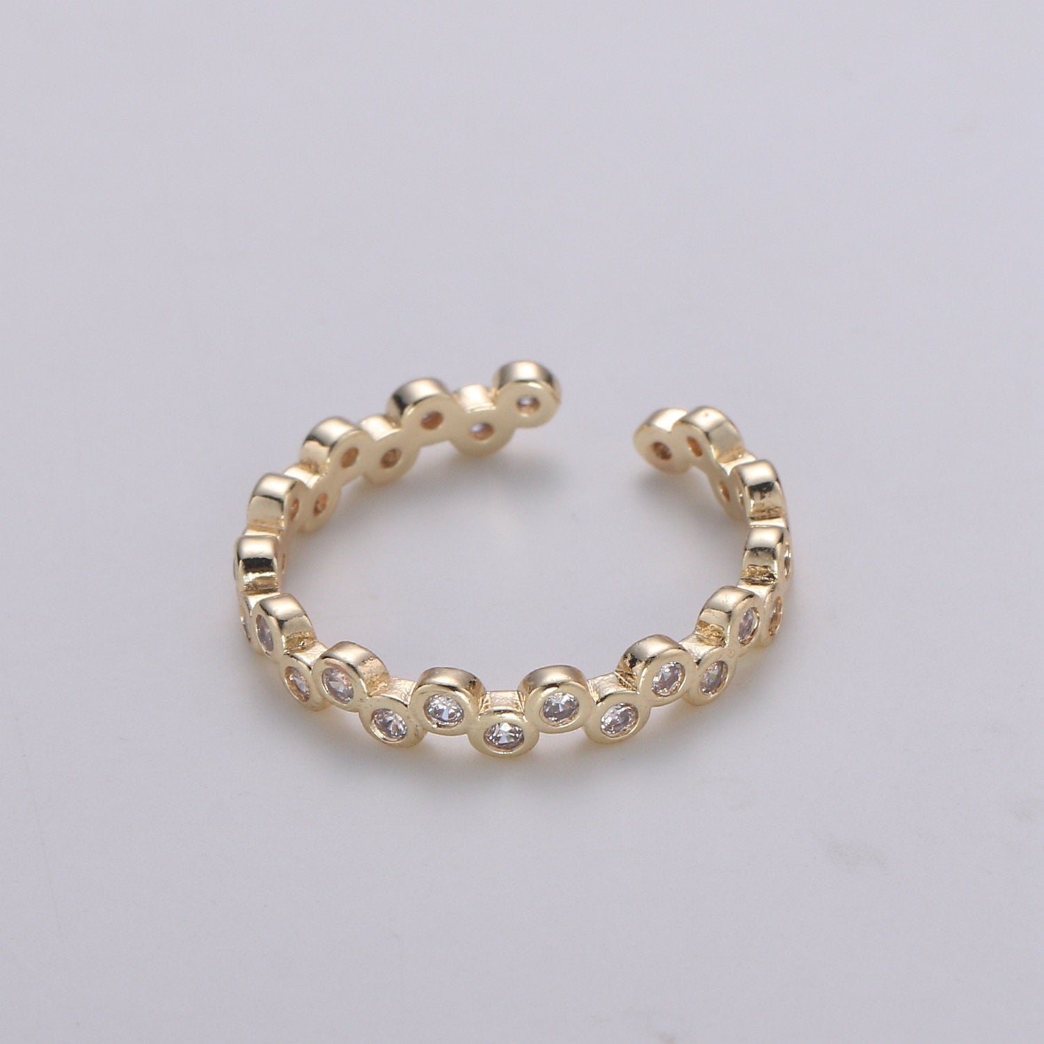 Dainty Gold cubic zirconia CZ bezel stacking ring - cz ring - tiny gold cz ring - tiny cz ring - boho ring - bezel ring - gold ring - - DLUXCA