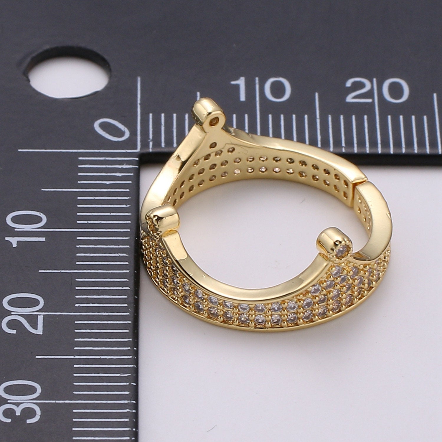 Gold Crown Ring - Micro Pave Crown Ring - Gold Vermeil Cubic Zirconia Adjustable Ring - Silver CZ Ring Crown - Open Ring-161/162 - DLUXCA