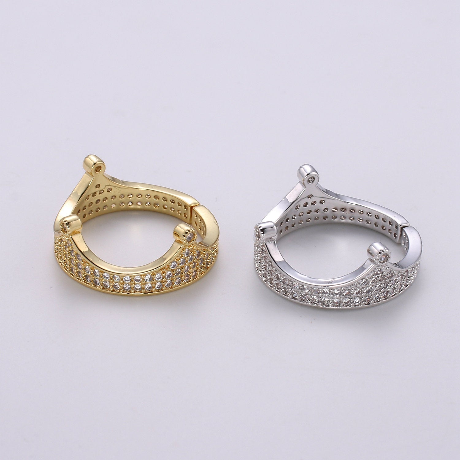 Gold Crown Ring - Micro Pave Crown Ring - Gold Vermeil Cubic Zirconia Adjustable Ring - Silver CZ Ring Crown - Open Ring-161/162 - DLUXCA