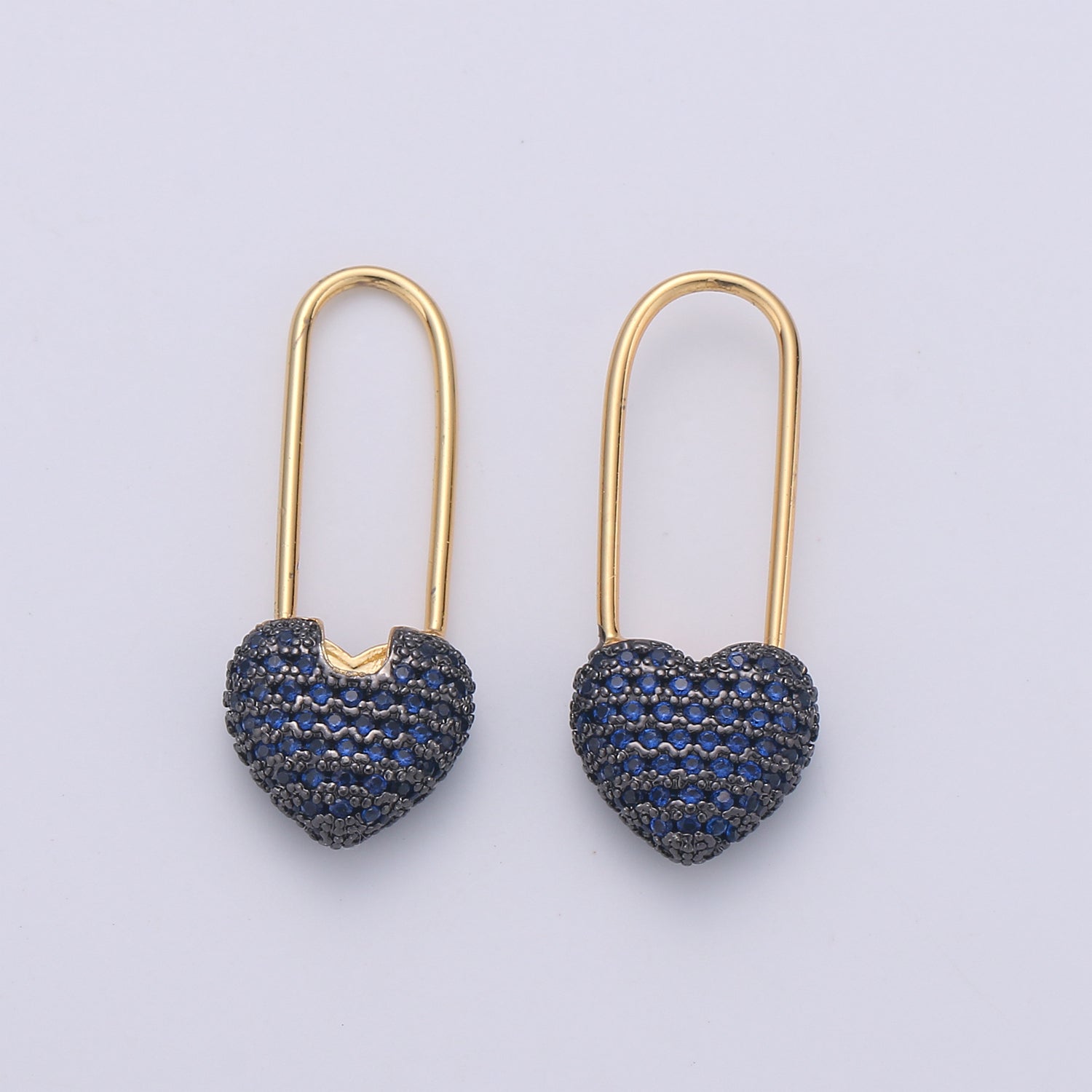 1 Pair Gold Heart earrings Pin earrings Heart jewelry Colorful earrings Unique jewelry Gold earrings Dainty earrings Delicate Earrings - DLUXCA